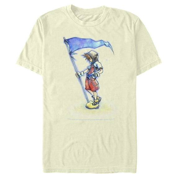 Men's Kingdom Hearts 1 Flags of the Kingdom Graphic Tee Beige Small