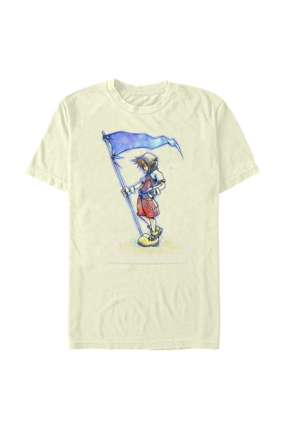 Men's Kingdom Hearts 1 Flags of the Kingdom Graphic Tee Beige Small