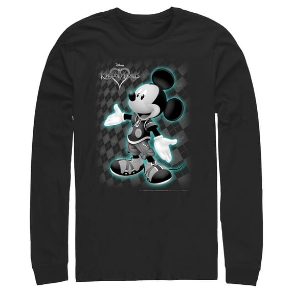 Men's Kingdom Hearts 1 King Mickey Long Sleeve Shirt Black X Large