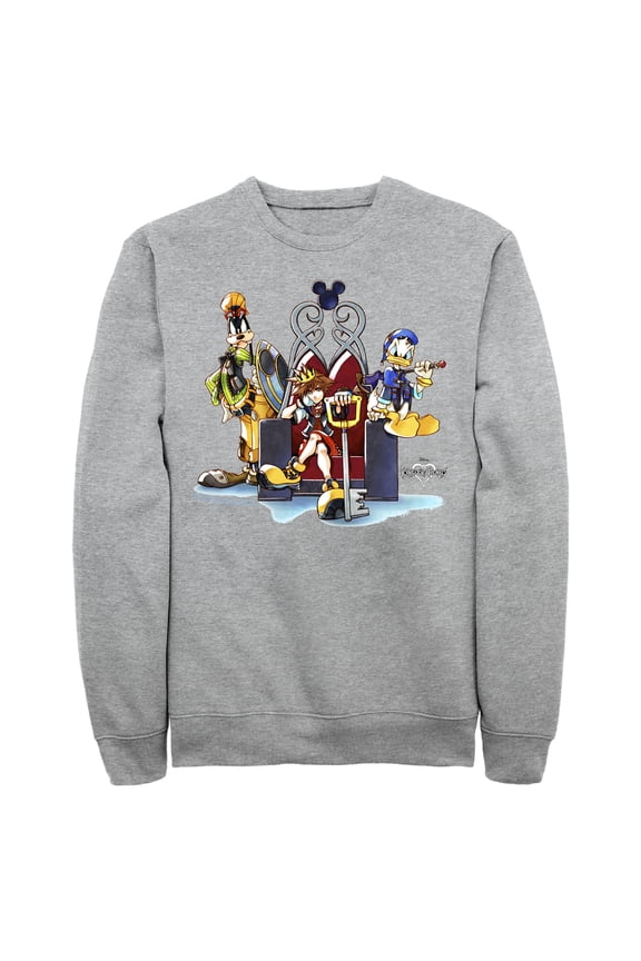 Men's Kingdom Hearts 1 King of Hearts Sweatshirt Athletic Heather Large