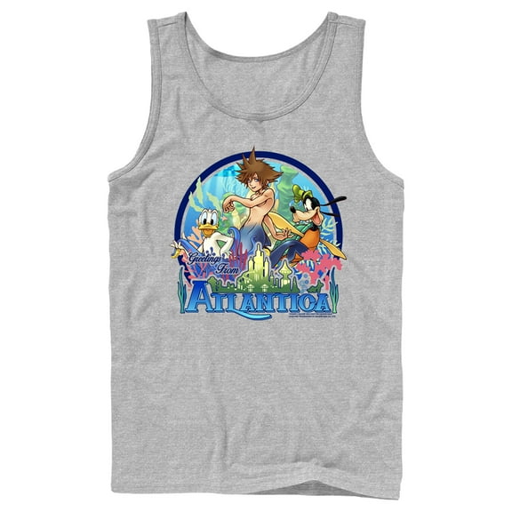 Men's Kingdom Hearts 1 Mermen Friends From Atlantica Tank Top Athletic Heather Small