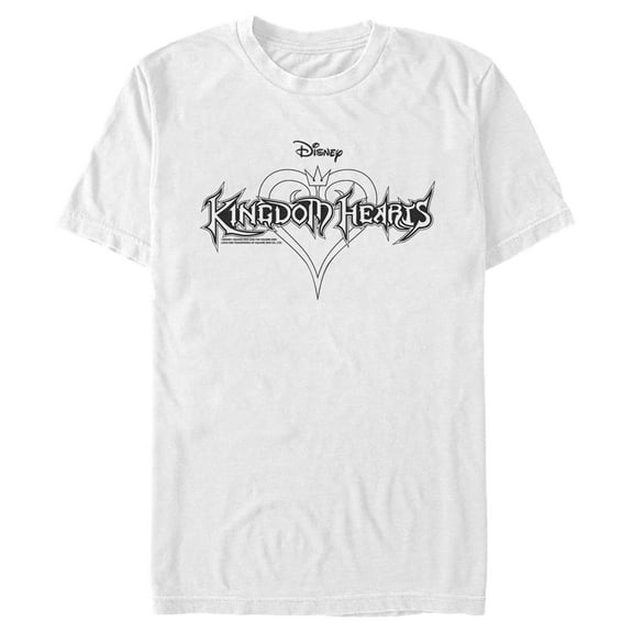 Men's Kingdom Hearts 1 Sketch Logo Graphic Tee White Medium