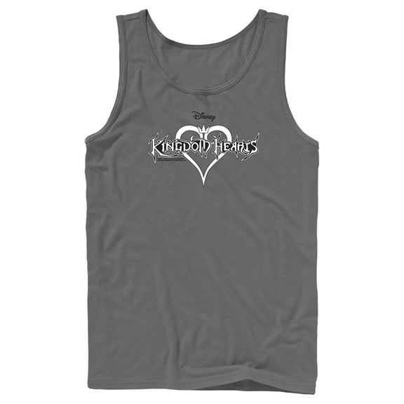 Men's Kingdom Hearts 1 Sketch Logo  Tank Top Charcoal Medium