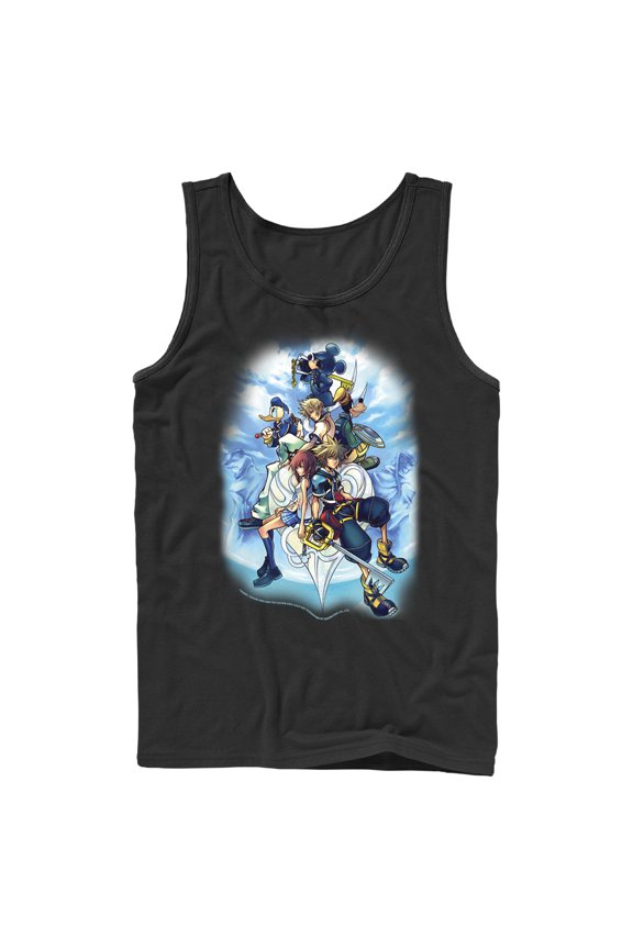 Men's Kingdom Hearts 2 Box Art Tank Top Black Medium