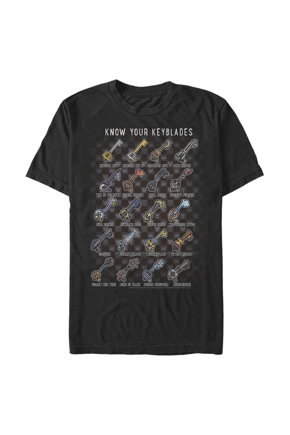 Men's Kingdom Hearts 2 Know your Keyblade Graphic Tee Black Large
