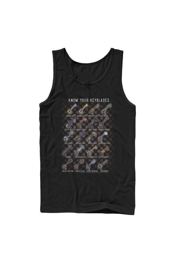 Men's Kingdom Hearts 2 Know your Keyblade Tank Top Black Large