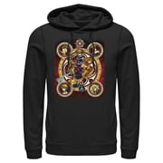 Mens Kingdom Hearts 2 Stained Glass Art Pull Over Hoodie Black 2X Large