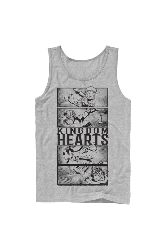 Men's Kingdom Hearts 3 Action Panels Tank Top Athletic Heather Small