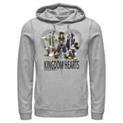 Mens Kingdom Hearts 3 Box Art Pull Over Hoodie Athletic Heather Large