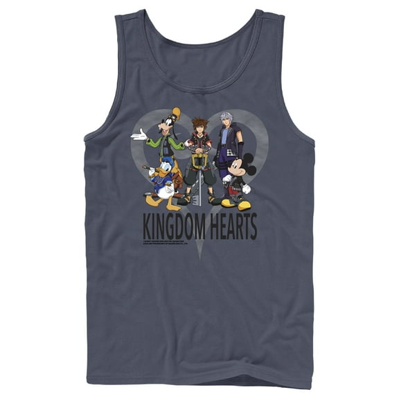 Men's Kingdom Hearts 3 Box Art  Tank Top Navy Blue 2X Large