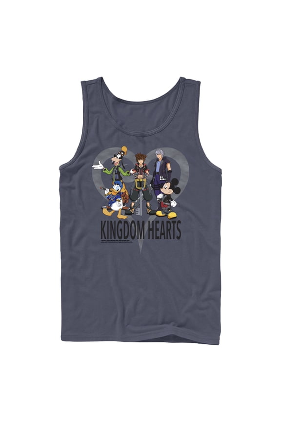 Men's Kingdom Hearts 3 Box Art Tank Top Navy Blue Medium
