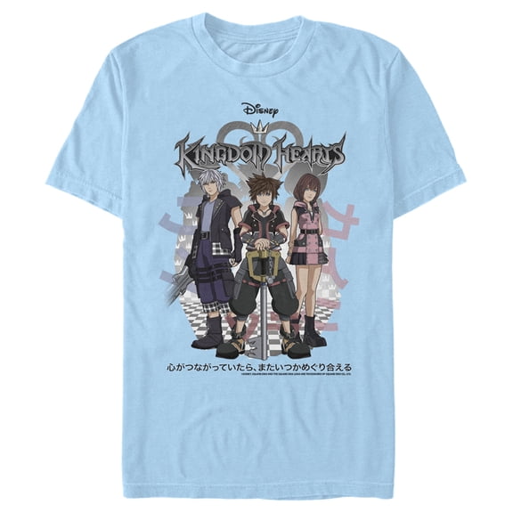 Men's Kingdom Hearts 3 Hero Group Shot Graphic Tee Light Blue Large