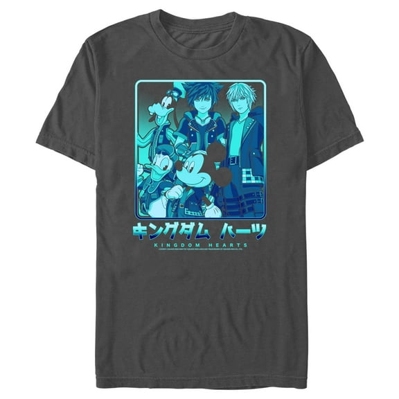 Men's Kingdom Hearts 3 Heroes In a Box  Graphic Tee Charcoal 2X Large
