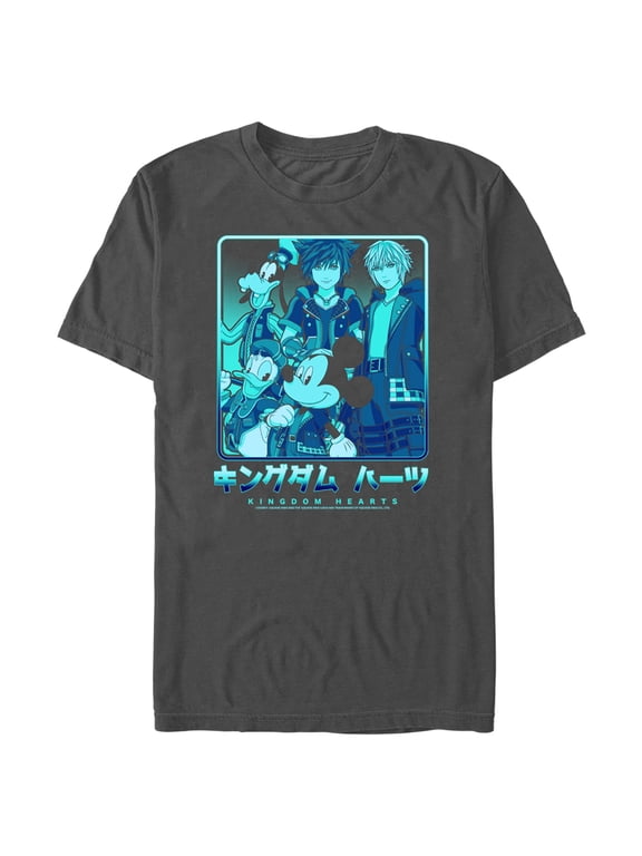 Men's Kingdom Hearts 3 Heroes In a Box Graphic Tee Charcoal Small