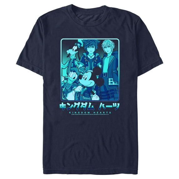 Men's Kingdom Hearts 3 Heroes In a Box Graphic Tee Navy Blue X Large