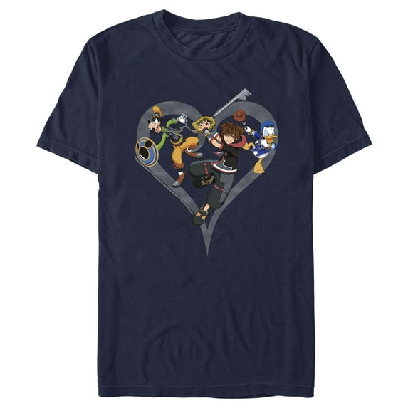 Men's Kingdom Hearts 3 Ready to Fight Graphic Tee Navy Blue 2X Large