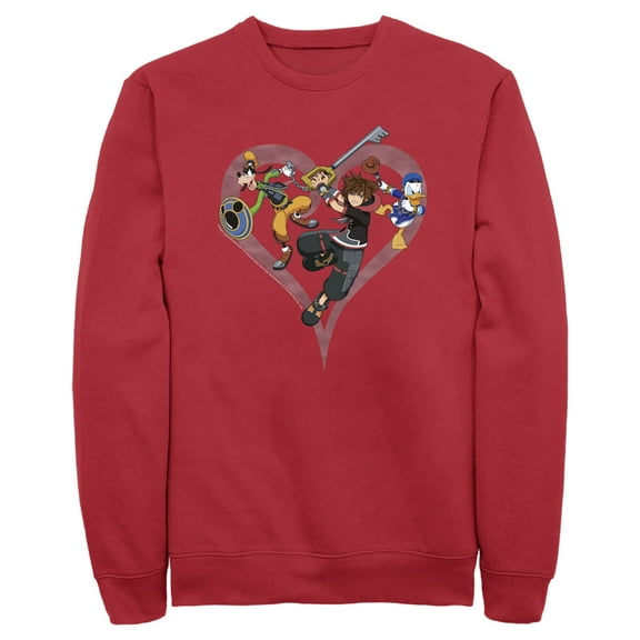 Men's Kingdom Hearts 3 Ready to Fight  Sweatshirt Red 2X Large