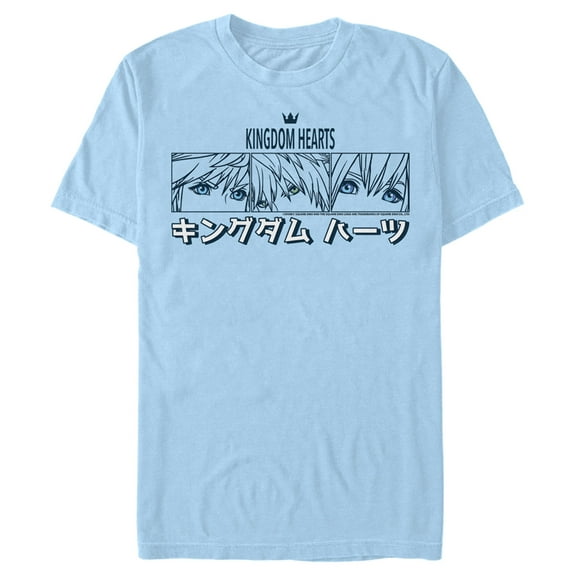 Men's Kingdom Hearts 3 Triple Eye Shot  Graphic Tee Light Blue Large