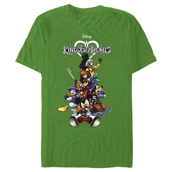 Men's Kingdom Hearts Coded Box Art  Graphic Tee Kelly Green 3X Large