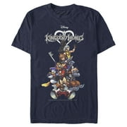 Men's Kingdom Hearts Coded Box Art  Graphic Tee Navy Blue 2X Large