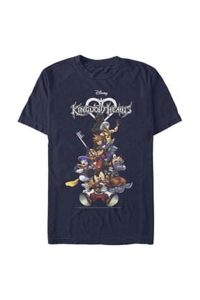 Men's Kingdom Hearts Coded Box Art Graphic Tee Navy Blue Small