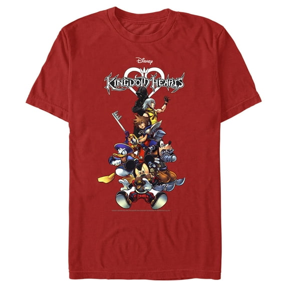 Men's Kingdom Hearts Coded Box Art Graphic Tee Red X Large