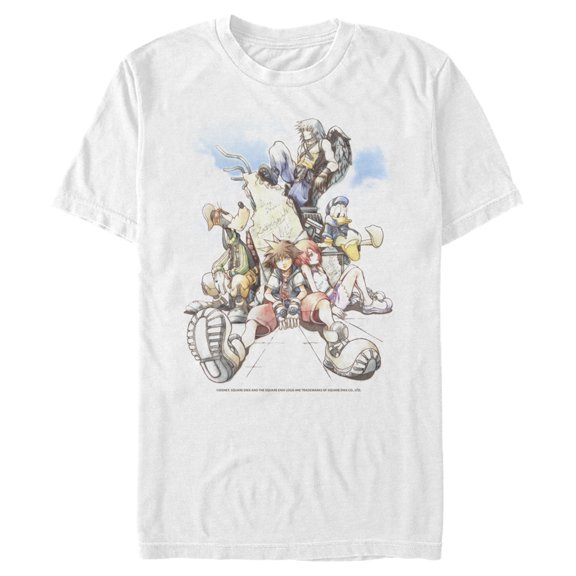 Men's Kingdom Hearts Final Mix Box Art  Graphic Tee White Large