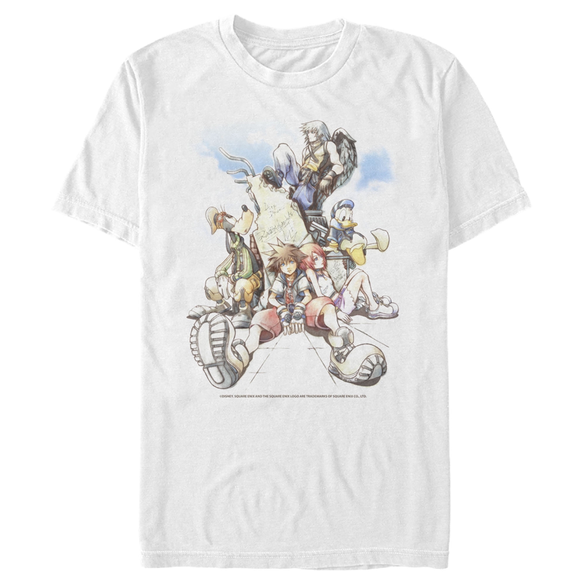 Men's Kingdom Hearts Final Mix Box Art Graphic Tee White Medium