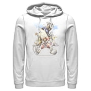 Mens Kingdom Hearts Final Mix Box Art Pull Over Hoodie White Large