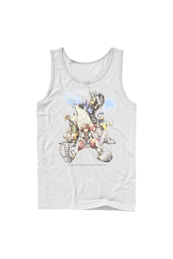 Men's Kingdom Hearts Final Mix Box Art  Tank Top White Medium