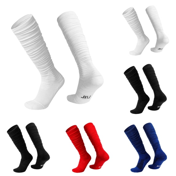 Men's Knee High Socks, Long Athletic Socks with Soft Fabric, Sports Casual Outdoor Travel Fitness Wear, 1 Pair | JASKFLY,White S