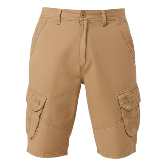 Men’s Knee-Length Cargo Shorts, Casual Outdoor Wear with Multiple Pockets, Adjustable Waist, Durable Fabric