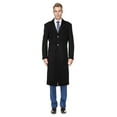 thumbnail image 1 of Men's Knee Length Wool Blend Three Button Long Jacket Overcoat Top Coat, 1 of 5