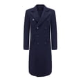 thumbnail image 1 of Men's Knee Length Wool Blend Three Button Long Jacket Overcoat Top Coat, 1 of 3