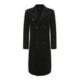 thumbnail image 1 of Men's Knee Length Wool Blend Three Button Long Jacket Overcoat Top Coat, 1 of 3