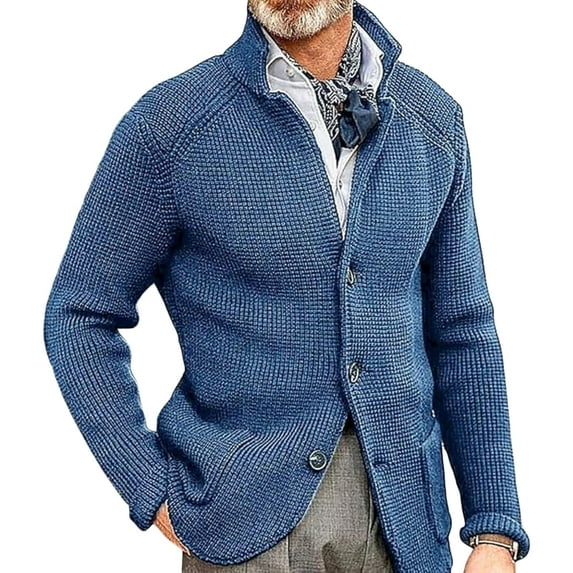 Men's Knit Cardigan Sweater Button Front Long Sleeve Regular Fit Casual Jacket