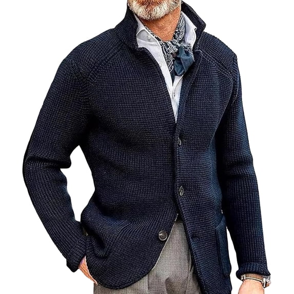 Men's Knit Cardigan Sweater Button Front Long Sleeve Regular Fit Casual Jacket