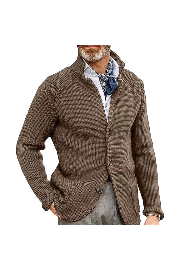 Men's Knit Cardigan Sweater Button Front Long Sleeve Regular Fit Casual Jacket