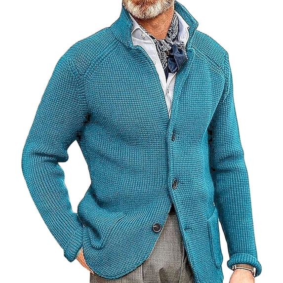 Men's Knit Cardigan Sweater Button Front Long Sleeve Regular Fit Casual Jacket