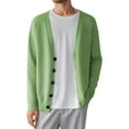 thumbnail image 1 of Men's Knit Cardigan Sweater Casual Loose Fit Korean Style Versatile Button Up Outerwear For Spring Fall Winter Season Workwear Men's Trench Coat Plus Size Winter Cardigan for Men, 1 of 6