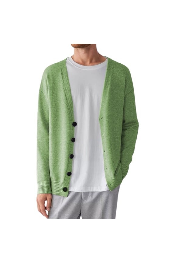 Men's Knit Cardigan Sweater Casual Loose Fit Korean Style Versatile Button Up Outerwear For Spring Fall Winter Season Workwear Men's Trench Coat Plus Size Winter Cardigan for Men