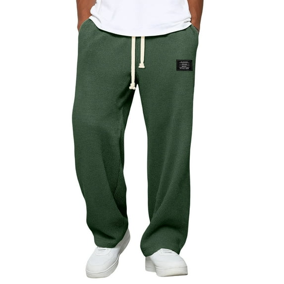 Men's Knit Casual Trousers Straight Leg Design Comfort Lightweight Breathable Soft Fabric Relaxed Fit Everyday Wear Work Pants for Men Solid Casual Outdoor Pants Straight Type Trousers