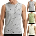 thumbnail image 1 of Men's Knit Ripped Hole Sleeveless Tank Top, Breathable Quick Dry Gym Workout Athletic Vest Gray, 1 of 9