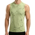 thumbnail image 1 of Men's Knit Ripped Hole Sleeveless Tank Top, Breathable Quick Dry Gym Workout Athletic Vest Green, 1 of 8