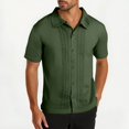 thumbnail image 1 of Men's Knit Shirt, Short Sleeve Button Up Casual Shirt, Relaxed Fit Knitted Top for Beach and Daily Wear, 1 of 9