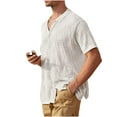 thumbnail image 1 of ZQUUVOU Men's Knit Short Sleeve Casual Fashion Solid Color Short Sleeve Turndown Collar Blouse Shirt B-White, 1 of 5