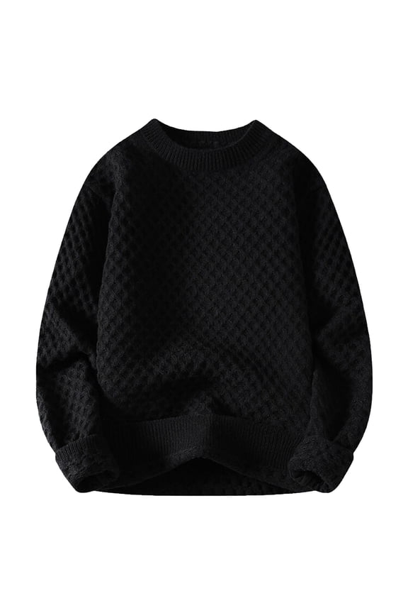 Men's Knit Sweater Coat Round Neck Loose Fit Fashion Trend Warm Winter Autumn Casual Comfortable Soft Yarn Pullover