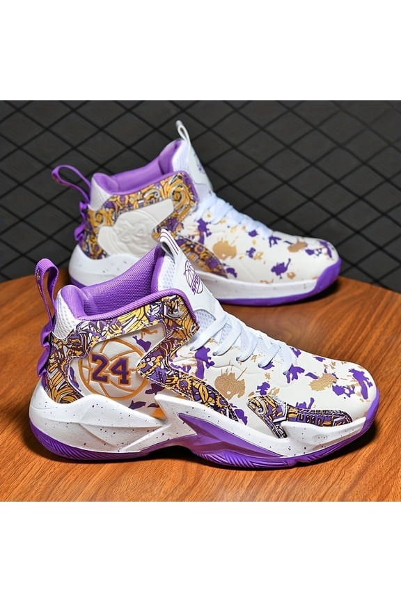 Men's High-Top Basketball Sneakers - Comfortable, Non-Slip, Durable Lace-Up Sneakers for All Seasons