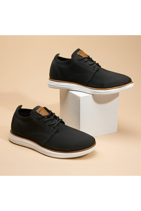 Men's KnitFlex Breeze Mesh Sneakers Oxfords Lace-Up Lightweight Casual Walking Shoes