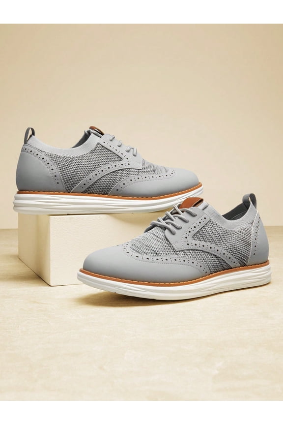 Men's KnitFlex SmartCraft Mesh Oxfords Sneakers Casual Dress Lace-Up Lightweight Walking Shoes